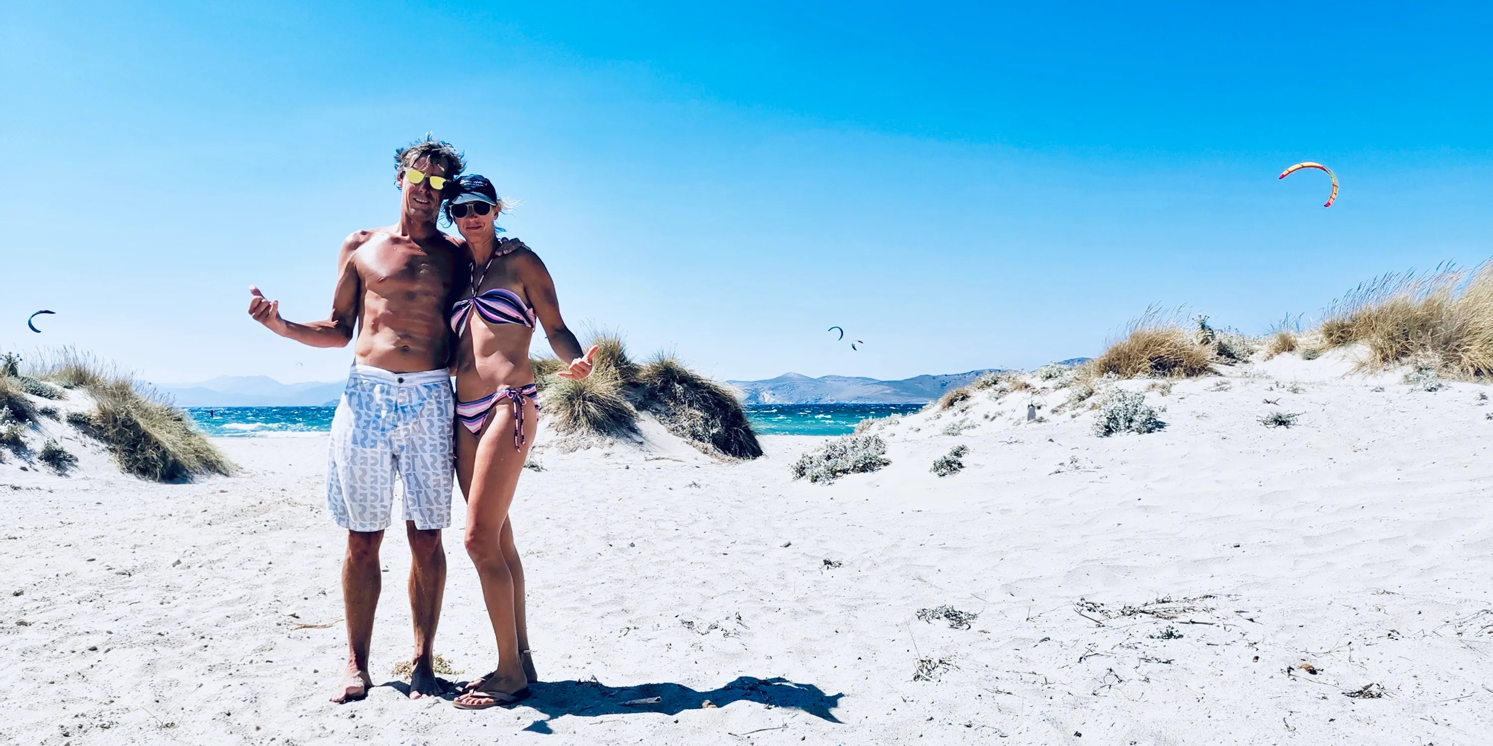 Eva und Dirk am Kite-Strand auf Kos